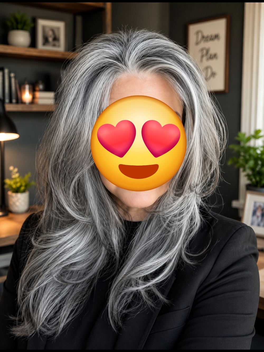 CSC MYLA LUXE Sleek Silver-Gray Layered Women's Wig - Natural Gray Tone